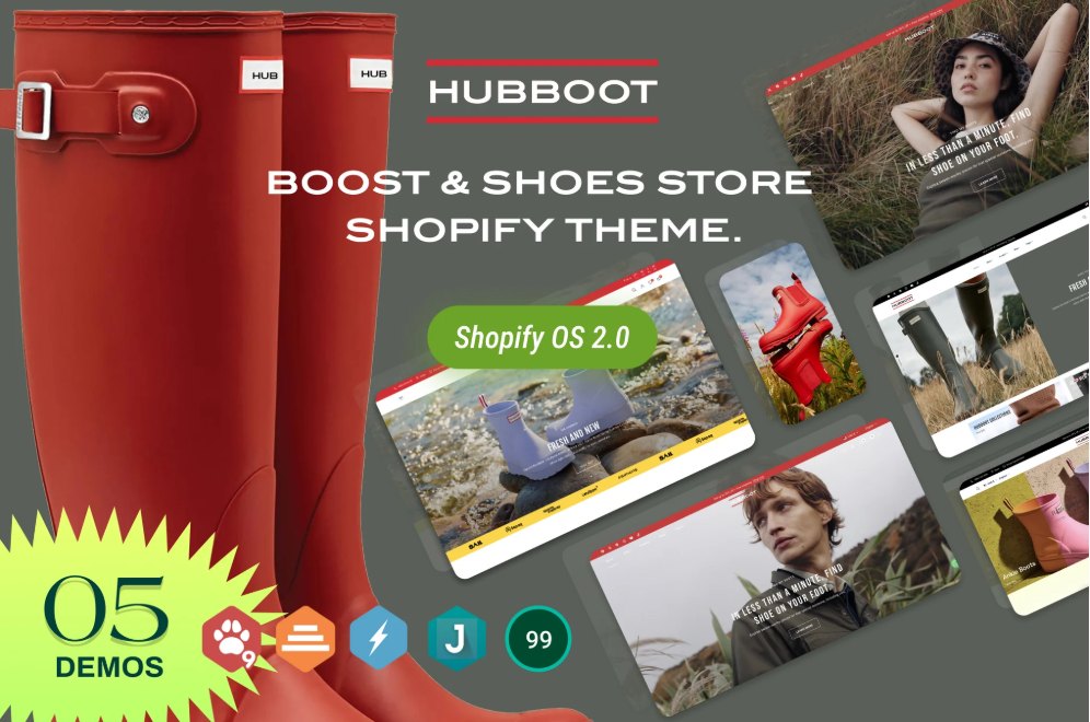 Hubboot - Boost & Shoes Store Shopify Theme OS 2.0