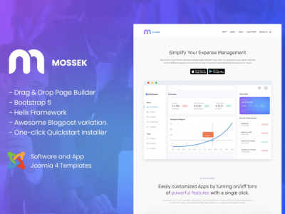 Mossek - Software and App Joomla 4 Templates