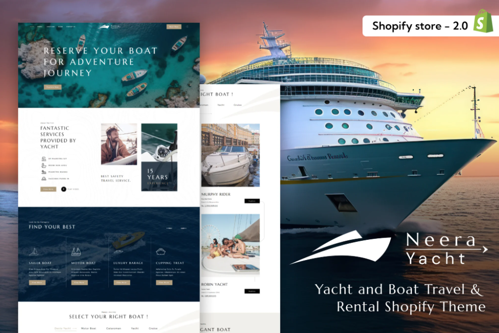 Neera - Yacht Boat & Travel Rental Shopify Theme.
