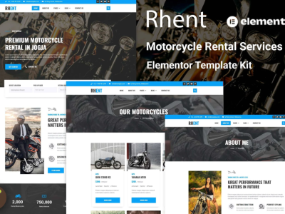 Rhent - Motorcycle Rental Services Elementor Template Kit