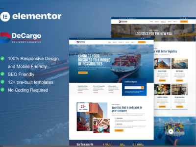DeCargo - Logistics & Transportation Services Elementor Template Kit
