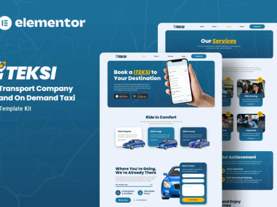 Iteksi - Transport Company & Taxi App Elementor Template Kit