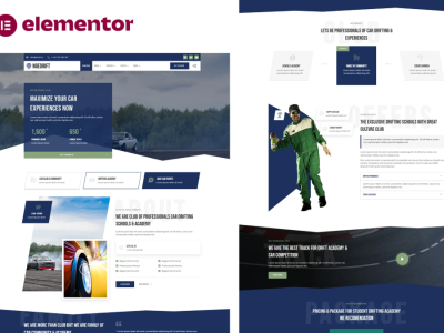 Drifting School Academy & Car Club Elementor Template Kit