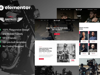 Gastruzo - Motorcycle Club Elementor Template Kit