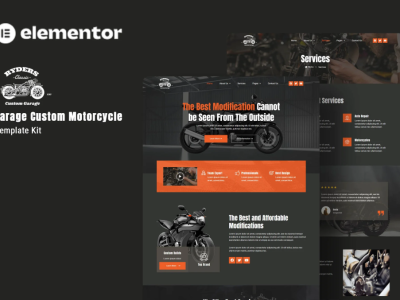 Ryders - Garage Custom Motorcycle Elementor Template Kit