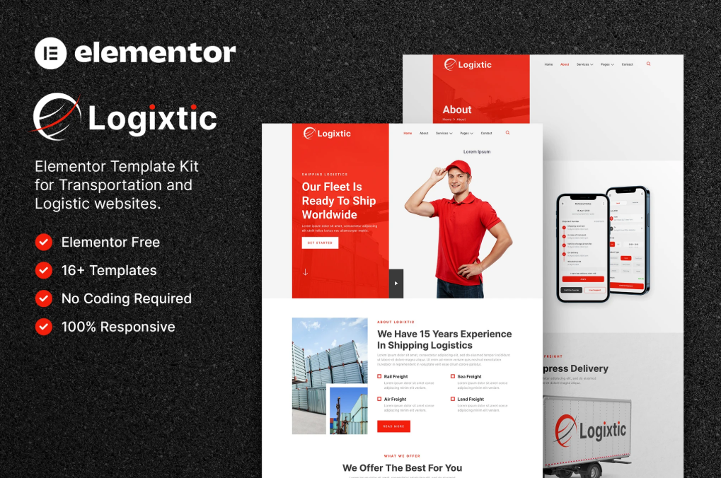 Logixtic – Transportation & Logistic Elementor Template Kit