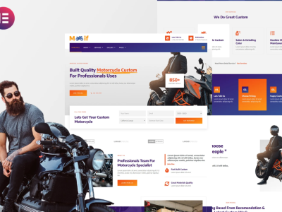 Modif - Custom Motorcycle Elementor Template Kit