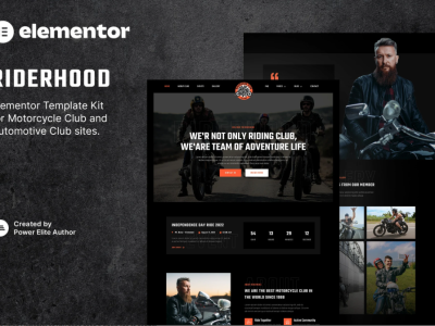 Riderhood – Motorcycle Club Elementor Template Kit