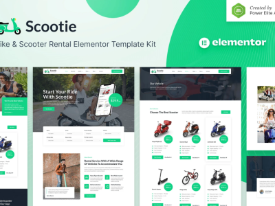 Scootie – Bike & Scooter Rental Elementor Template Kit