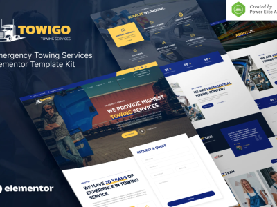 Towigo – Emergency Towing Services Elementor Template Kit
