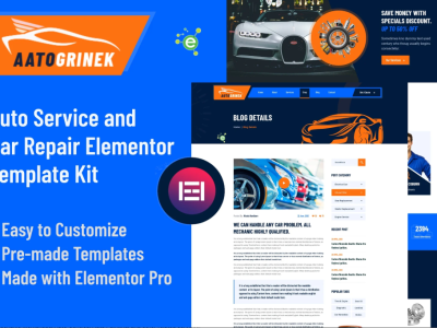 Aatogrinek - Auto Service & Car Repair Elementor Template Kit