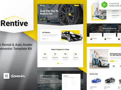 Rentive – Car Rental & Auto Dealer Elementor Template Kit