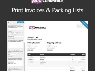 WooCommerce Print Invoices & Packing Lists