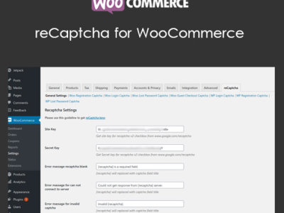 reCaptcha for WooCommerce