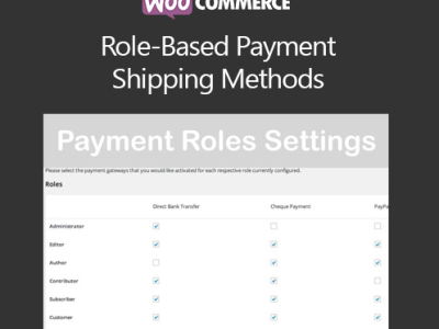 WooCommerce Role-Based Payment / Shipping Methods