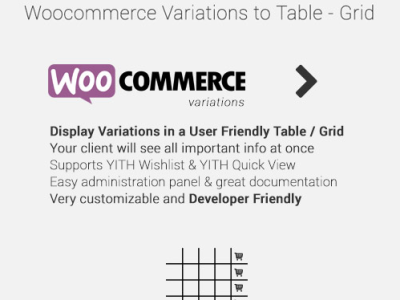 WooCommerce Variations to Table – Grid