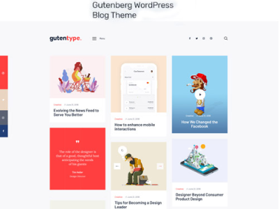 Gutentype 100% Gutenberg WordPress Theme for Modern Blog