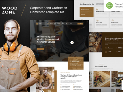 Woodzone – Carpenter & Craftsman Elementor Template Kit