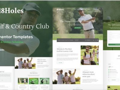 18Holes - Golf & Country Club Website Elementor Template Kit