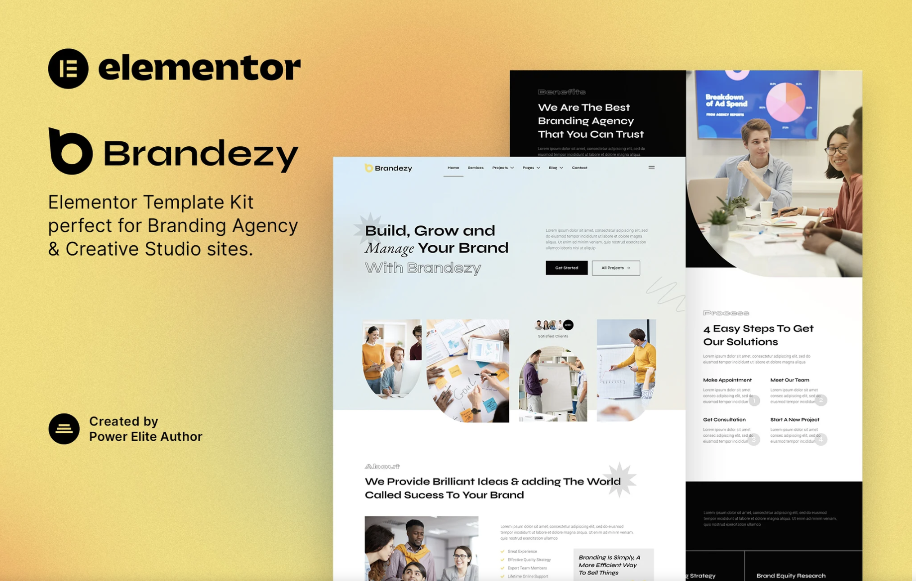 Brandezy – Branding Agency & Creative Studio Elementor Template Kit