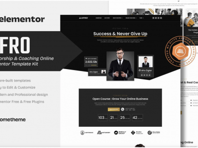 AFRO - Mentorship & Coaching Online Elementor Template Kit