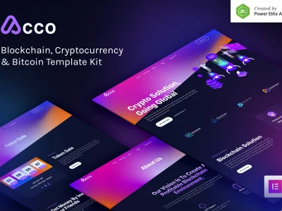 Acco – Blockchain Cryptocurrency & Bitcoin Elementor Template Kit