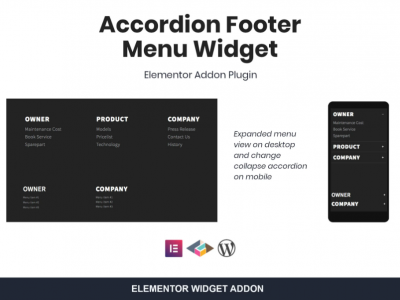 Accordion Footer Menu Widget For Elementor