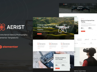 Aerist - Drone Aerial Video & Photography Elementor Template Kit
