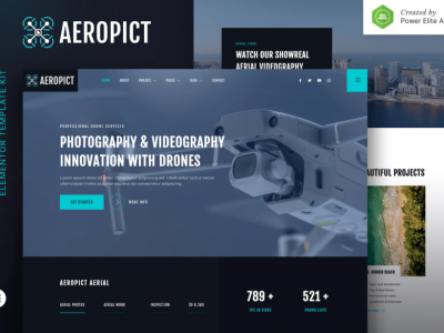 Aeropict – Drone Aerial Photography & Videography Elementor Template Kit