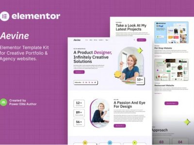 Aevine – Creative Portfolio & Agency Elementor Template Kit
