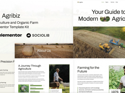 Agribiz - Agriculture & Organic Farm Elementor Template Kit