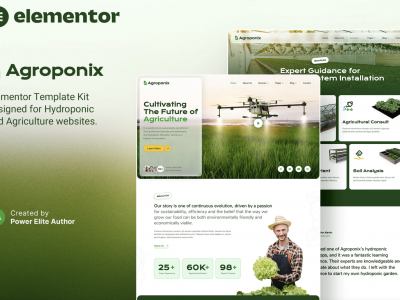 Agroponix – Hydroponic & Agriculture Elementor Template Kit