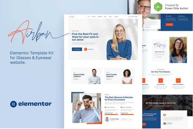Airban – Glasses & Eyewear Elementor Template Kit