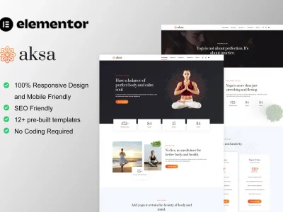Aksa - Yoga Teacher & Studio Elementor Template Kit
