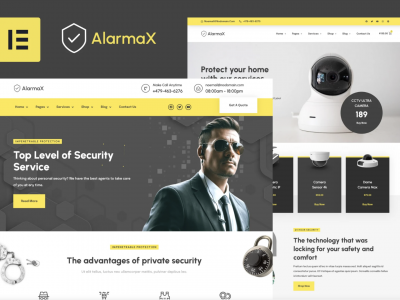 Alarmax - Security Services & Alarm Installation Elementor Pro Template Kit