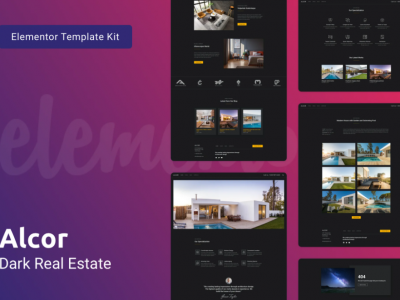 Alcor — Dark Real Estate Elementor Template Kit