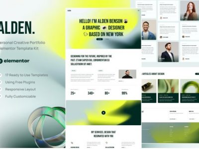 Alden - Personal Creative Portfolio Elementor Template Kit