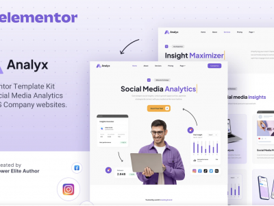 Analyx – Social Media Analytics & SaaS Company Elementor Template Kit