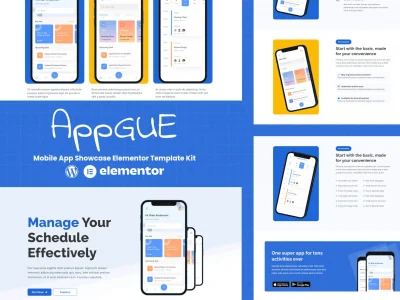 AppGUE - Mobile App Showcase Elementor Template Kit