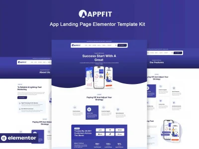 Appfit - App Landing Page Elementor Pro Template Kit