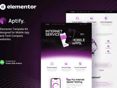 Aptify – Mobile App Landing Page & Tech Company Elementor Template Kit