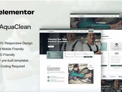 AquaClean - Car Washing & Cleaning Services Elementor Template Kit