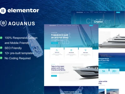 Aquanus - Yacht Club & Boat Rental Elementor Template Kit