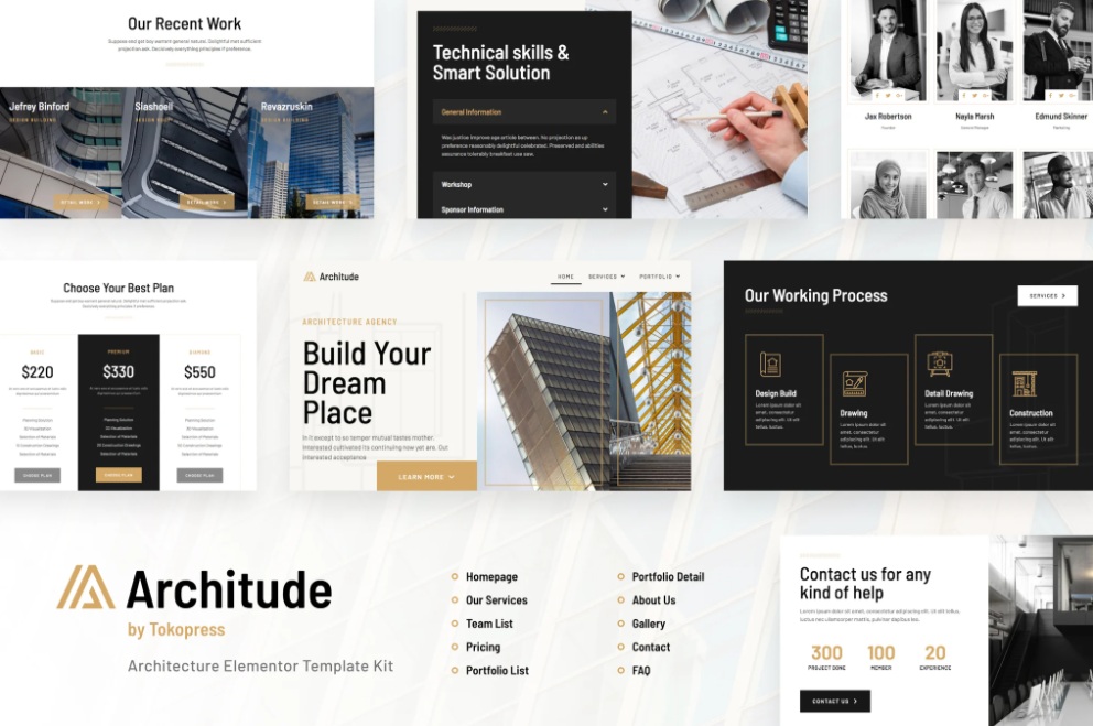 Architude  Architecture Agency & Interior Design Elementor Template Kit