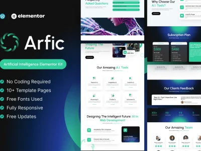 Arfic - Artificial Intelligence Elementor Pro Template Kit