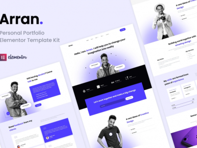 Arran - Personal Portfolio Elementor Template Kit