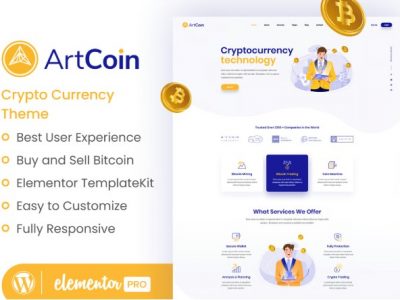 ArtCoin | Bitcoin & Cryptocurrency Elementor Template Kit