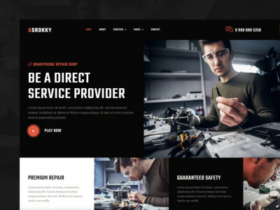 Asrokky - Smartphone Repair Shop Elementor Template Kit