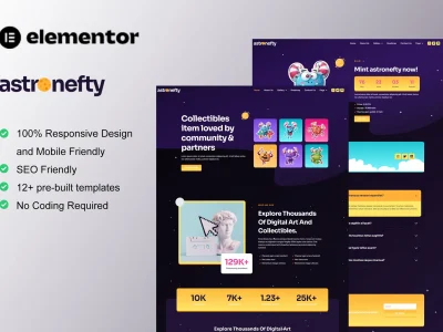 Astronefty - NFT Portfolio Elementor Template Kit