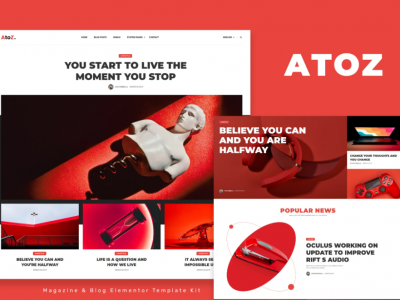AtoZ - Blog & Magazine Elementor Template Kit